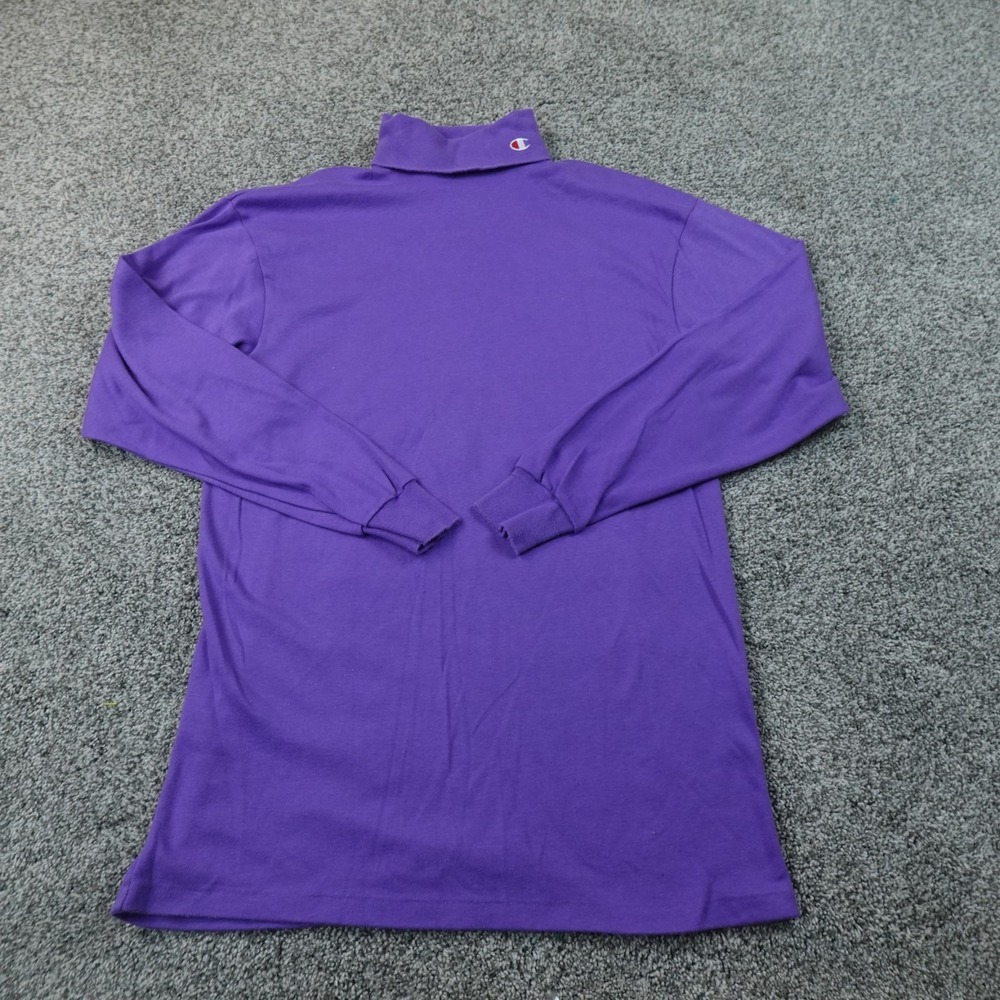 VTG Champion Shirt Mens XL Purple Turtleneck Long Sleeve Logo Athletic 80s 90s